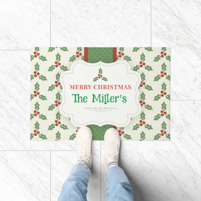 FUN! Christmas Mat - Personalized -Add Name (Indoor)