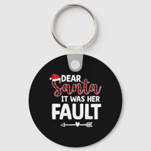 Fun Christmas Matching Couples His Hers Pyjamas Keychain