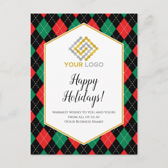 Fun Christmas Motif Logo Business Carte Postale (Devant)