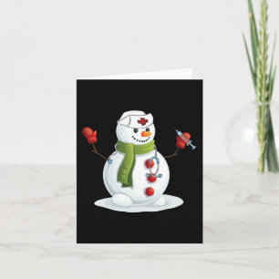Fun Christmas Nurse Snow-Man Nursing RN Registered Card