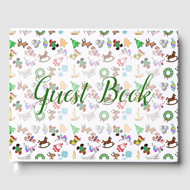 Fun Christmas pattern Guestbook (Front)