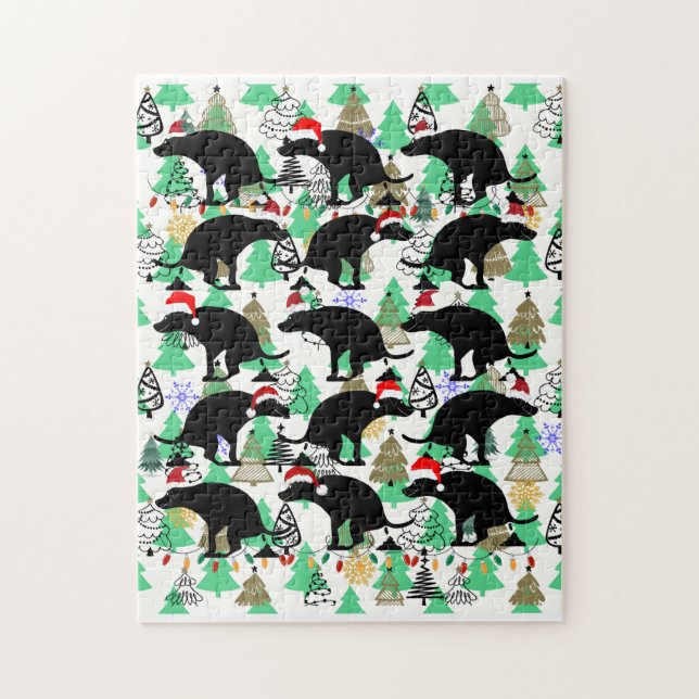 Fun Christmas Pooping Dog in the Forest Jigsaw Puzzle (Vertical)