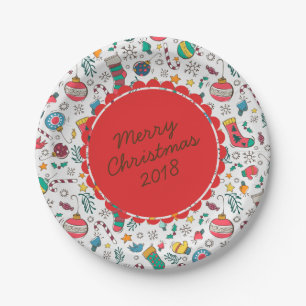 Fun Christmas Print Party Plates