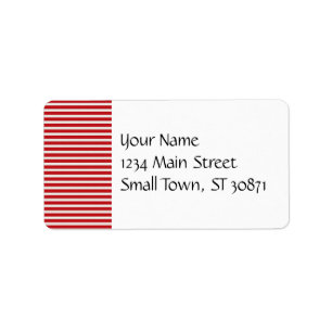 Fun Christmas Red and White Stripes Pattern Gifts Label