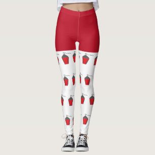 Fun Christmas Red Bryn Mawr Lantern White Leggings