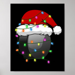 Fun Christmas Santa Hat Hockey Sport Xmas Boys Men Poster