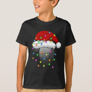 Fun Christmas Santa Hat Hockey Sport Xmas Boys Men T-Shirt