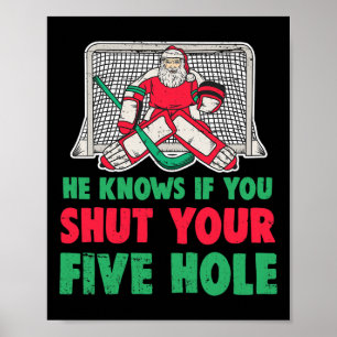 Fun Christmas Santa Ice Hockey Goaltender Goalie 1 Poster