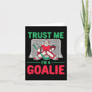 Fun Christmas Santa Ice Hockey Goaltender Goalie  Card