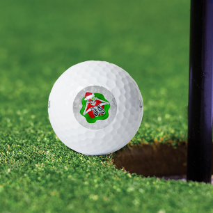 Fun Christmas Skeleton Ornament Eyes in Splatter Golf Balls