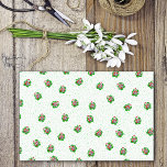 Fun Christmas Skeletons Santa Hats in Circles Dots Tissue Paper<br><div class="desc">These tissue paper sheets are white with vibrant green polka dots and a scattering of fun Christmas skeletons wearing red Santa hats in wavy bright green and red circles.  Skeletons are holding ornaments up to their eyes.</div>