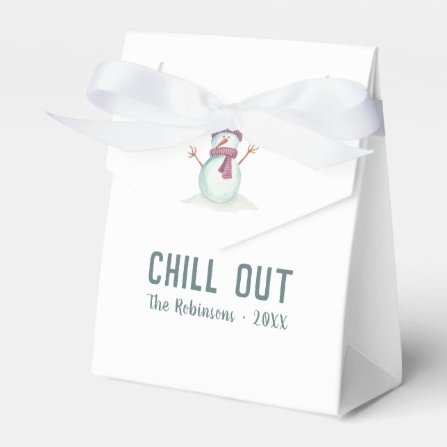 Fun Christmas Snowman Favor Box (Front Side)