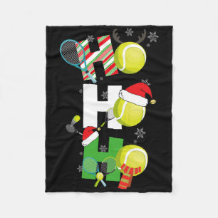 Fun Christmas Tennis Pyjamas Player Matching Racke Fleece Blanket