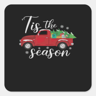 Fun Christmas Tis The Season Holiday Square Sticker