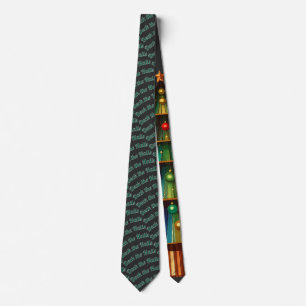 Fun Christmas Tree Holiday Deck The Halls Tie
