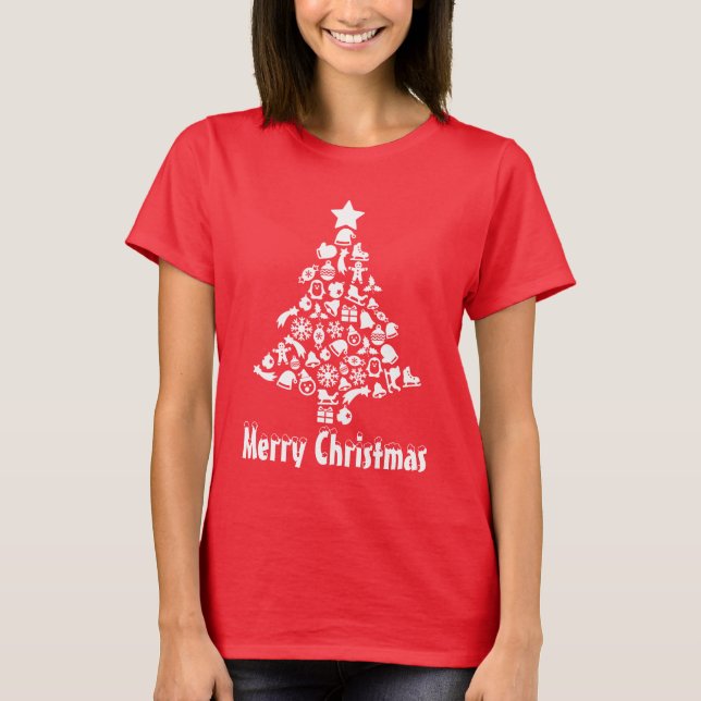 Fun Christmas tree Holiday t-shirt (Front)