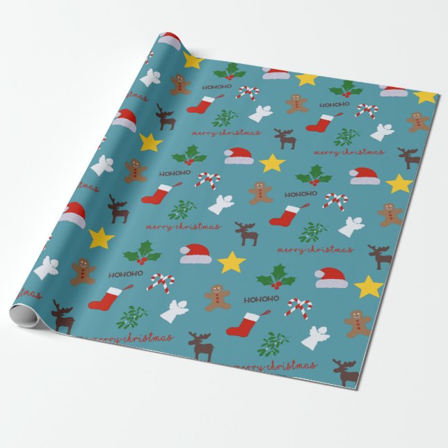 Fun Christmas Wrapping Paper  (Unrolled)