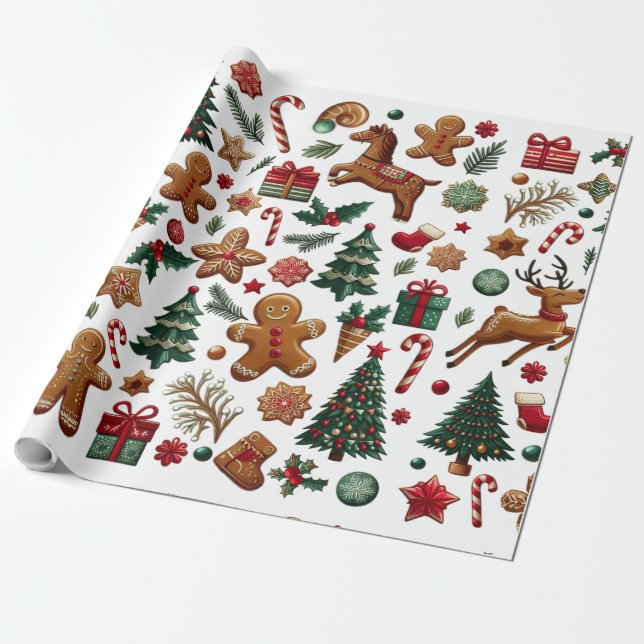Fun Christmas Wrapping Paper (Unrolled)