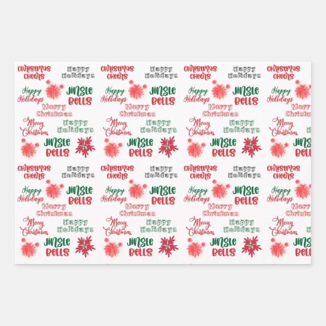 FUN CHRISTMAS WRAPPING PAPER GIFT SETS. (Front)