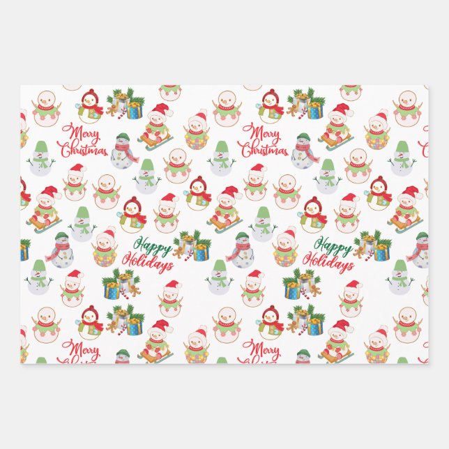 FUN CHRISTMAS WRAPPING PAPER GIFT SETS. (Front)
