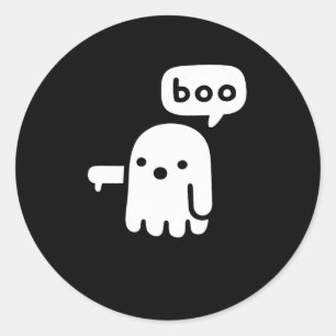 Fun Chunky Ghost Of Disapproval Boo Halloween   Classic Round Sticker