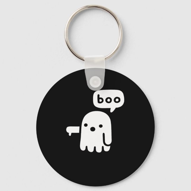 Fun Chunky Ghost Of Disapproval Boo Halloween  Keychain (Front)