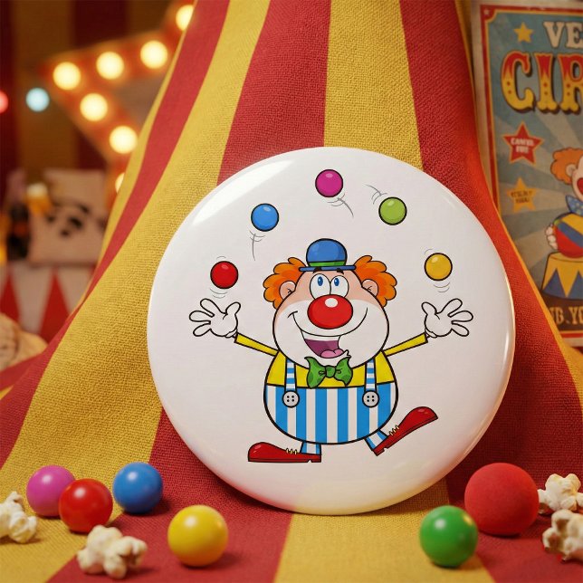 Fun Circus Clown Juggling Balls 3 Inch Round Button (Creator Uploaded)