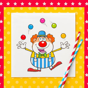 Fun Circus Clown Juggling Balls Napkin