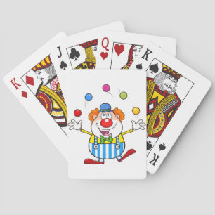 Fun Circus Clown Juggling Balls Playing Cards