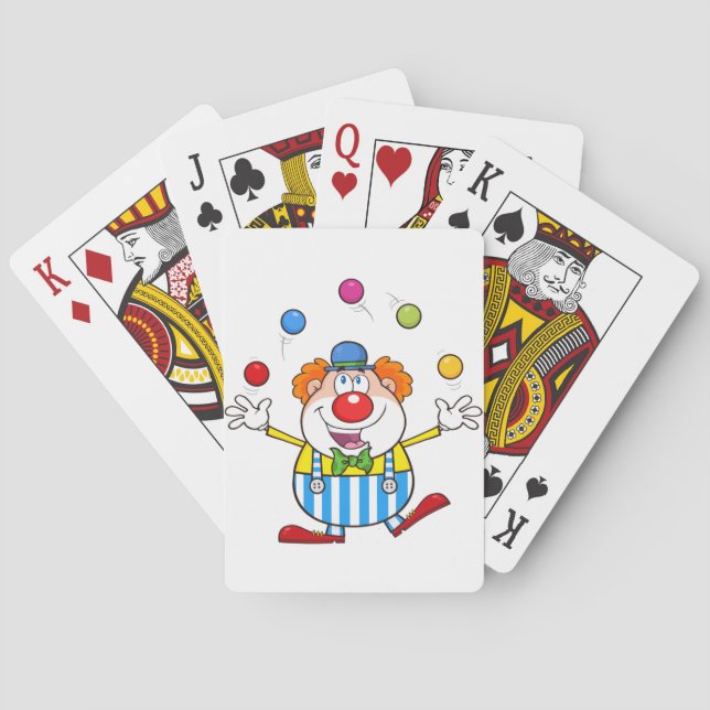 Fun Circus Clown Juggling Balls Playing Cards (Back)