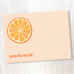 Fun Citrus Orange Slice Personalized Custom Name Post-it Notes