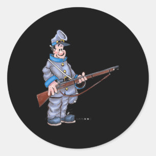 Fun Civil War Soldier Classic Round Sticker