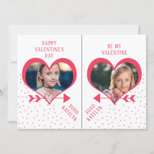 Fun Class Valentine's Day Party Heart Photo Cards