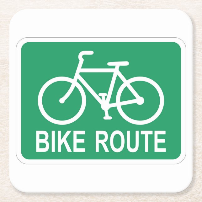 Fun Classic Bike Route Sign Coaster Set (Front)
