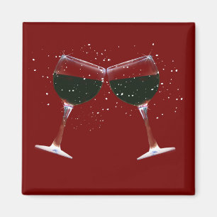 Fun Clinique, Toasting Wine Glasses Magnet