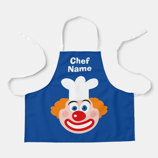Fun clown chef cartoon small custom kids apron (Front)
