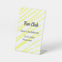 Fun Club bachelorette party yellow lines backgroun