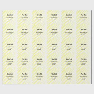 Fun Club bachelorette party yellow lines backgroun Wrapping Paper