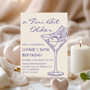Fun Cocktail A Tini Bit Older 30th Birthday Invitation