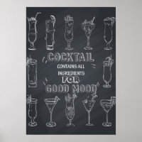 Fun Cocktail Chalkboard Party poster
