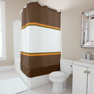 Fun Cocoa Brown Orange Wide White Racing Stripes
