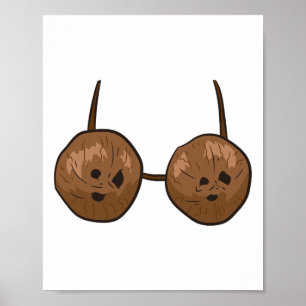 Fun Coconut Summer Coconuts Bra Fun Halloween Cost Poster
