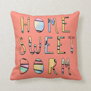 Fun College Dorm Colourful Throw Pillow