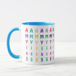 Fun Colored Customized Kids Monogram, Name or Age Mug