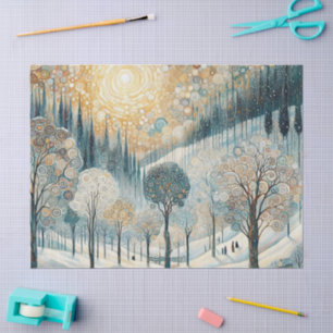 Fun Colorful Abstract Winter Wonderland Art Tissue Paper