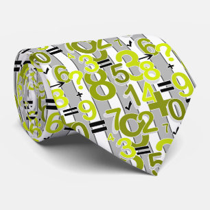 Fun colorful arithmetic math bright retro pattern  tie
