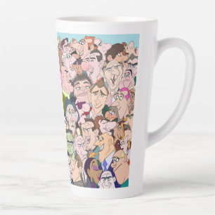 Fun Colorful Cartoon Goose Lost In A Crowd Latte Mug