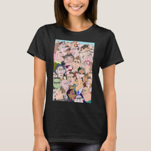 Fun Colorful Cartoon Goose Lost In A Crowd T-Shirt