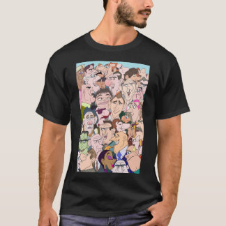 Fun Colorful Cartoon Goose Lost In A Crowd  T-Shirt