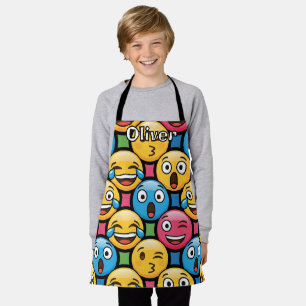 Fun Colorful Emoji Faces Apron